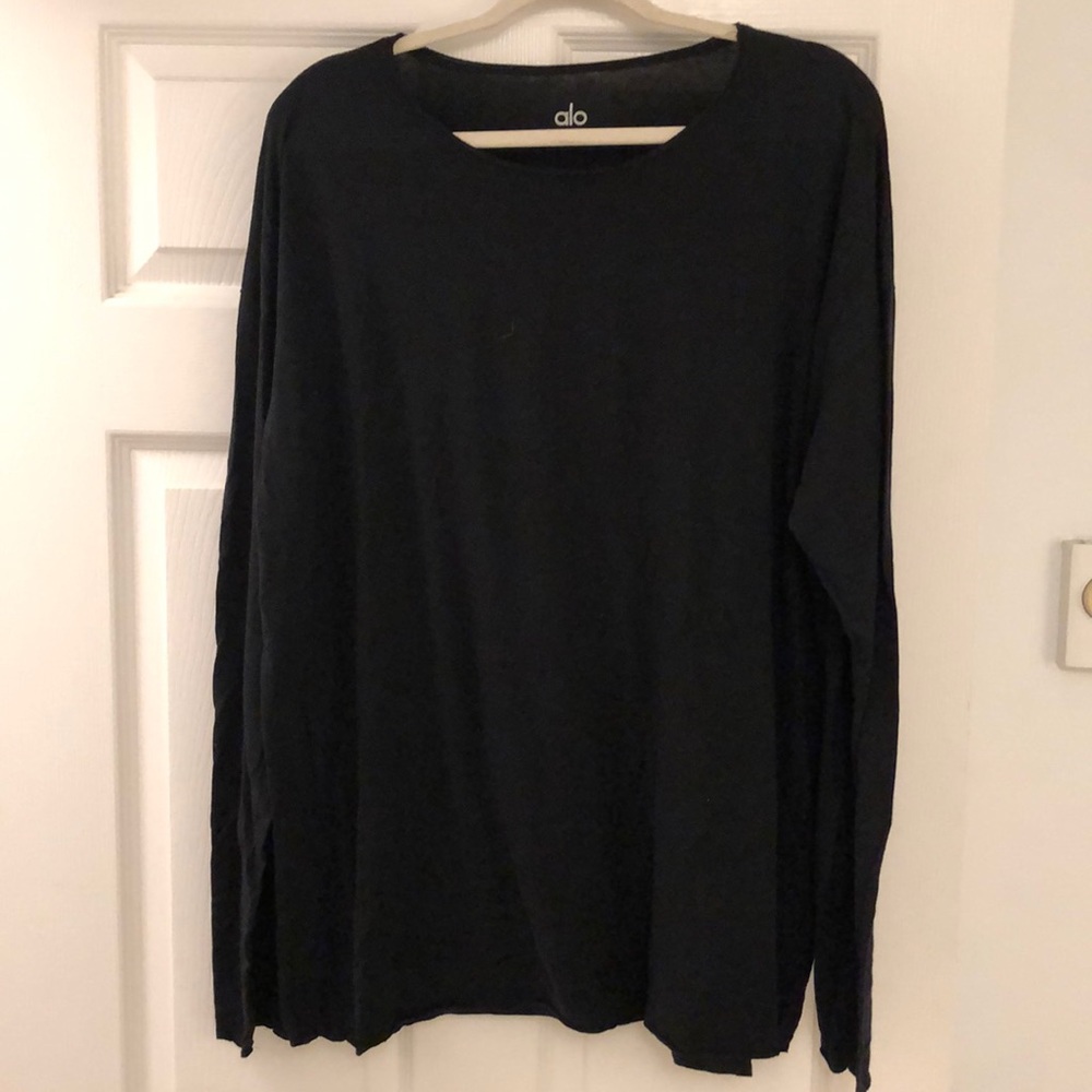 Alo Yoga XXL Long Sleeve Black T-Shirt